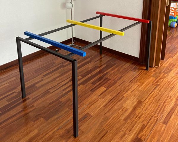 negremat taula ferro i fusta menjador bauhauss modern disseny unic